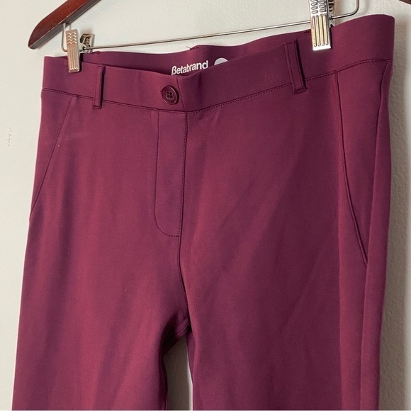 BETABRAND Womans Bootcut Yoga Classic Dress Pant Maroon Size Large - Picture 4 of 14